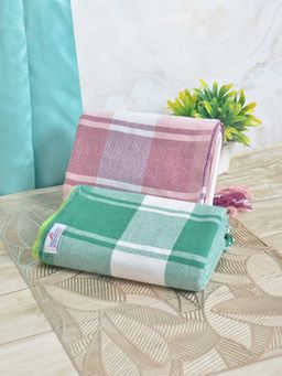 FABINALIV - Multicolor Striped 225 Gsm 100% Cotton Bath Towel (Pack of 2)