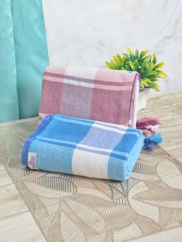 FABINALIV - Multicolor Striped 225 Gsm 100% Cotton Bath Towel (Pack of 2)