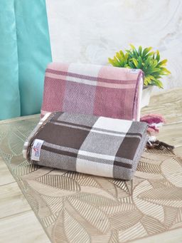 FABINALIV - Multicolor Striped 225 Gsm 100% Cotton Bath Towel (Pack of 2)