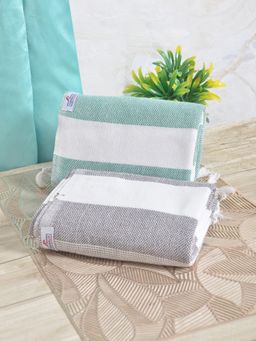 FABINALIV - Multicolor Striped 225 Gsm 100% Cotton Bath Towel (Pack of 2)