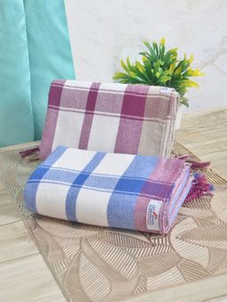 FABINALIV - Multicolor Striped 225 Gsm 100% Cotton Bath Towel (Pack of 2)