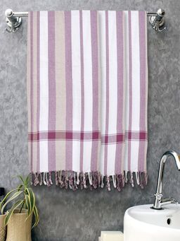 FABINALIV - Multicolor Striped 225 Gsm Cotton Bath Towels (Pack of 3)