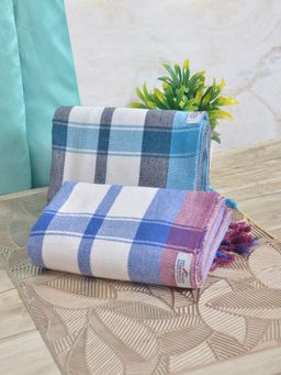 FABINALIV - Multicolor Striped 225 Gsm 100% Cotton Bath Towel (Pack of 2)
