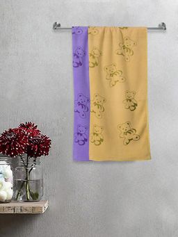 FABINALIV - Multicolor Cartoon Print Cotton Kids Bath Towels (Pack of 2)