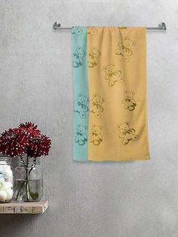 FABINALIV - Multicolor Cartoon Print Cotton Kids Bath Towels (Pack of 2)