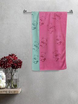 FABINALIV - Multicolor Cartoon Print Cotton Kids Bath Towels (Pack of 2)