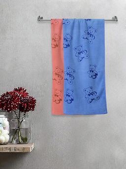 FABINALIV - Multicolor Cartoon Print Cotton Kids Bath Towels (Pack of 2)