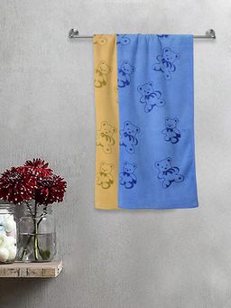 FABINALIV - Multicolor Cartoon Print Cotton Kids Bath Towels (Pack of 2)