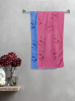 FABINALIV - Multicolor Cartoon Print Cotton Kids Bath Towels (Pack of 2)