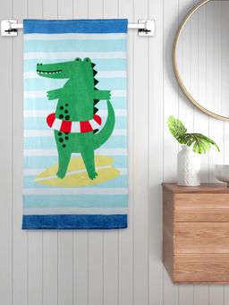 FABINALIV - Multicolor Cartoon Print Cotton Kids Bath Towel