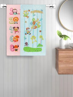 FABINALIV - Multicolor Cartoon Print Cotton Kids Bath Towels (Pack of 2)