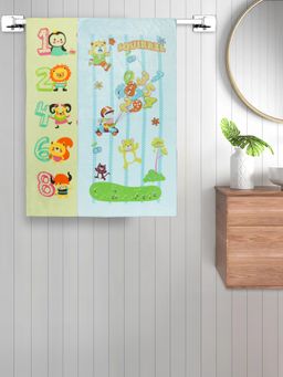 FABINALIV - Multicolor Cartoon Print Cotton Kids Bath Towels (Pack of 2)