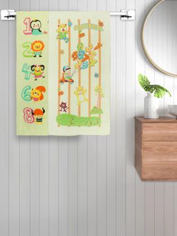 FABINALIV - Yellow Cartoon Print Cotton Kids Bath Towels (Pack of 2)
