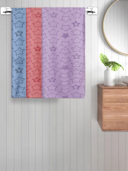 FABINALIV - Multicolor Geometric Cotton Kids Bath Towels (Pack of 3)