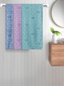 FABINALIV - Multicolor Geometric Cotton Kids Bath Towels (Pack of 3)