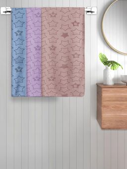 FABINALIV - Multicolor Geometric Cotton Kids Bath Towels (Pack of 3)