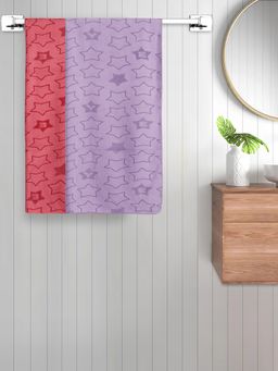 FABINALIV - Multicolor Geometric Cotton Kids Bath Towels (Pack of 2)