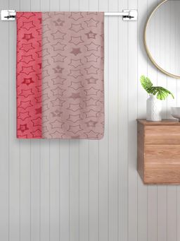 FABINALIV - Multicolor Geometric Cotton Kids Bath Towels (Pack of 2)