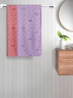 FABINALIV - Multicolor Geometric Cotton Kids Bath Towels (Pack of 2)