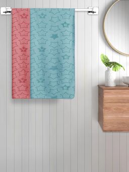 FABINALIV - Multicolor Geometric Cotton Kids Bath Towels (Pack of 2)