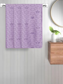 FABINALIV - Purple Geometric Cotton Kids Bath Towels (Pack of 3)