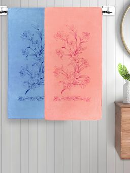 FABINALIV - Multicolor Floral 300 Gsm Cotton Kids Bath Towels (Pack of 2)