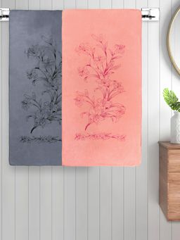 FABINALIV - Multicolor Floral 300 Gsm Cotton Kids Bath Towels (Pack of 2)