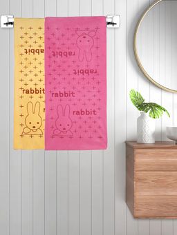 FABINALIV - Multicolor Cartoon 300 Gsm Cotton Kids Bath Towels (Pack of 2)
