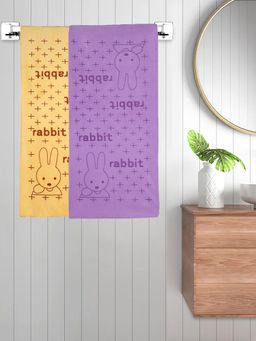 FABINALIV - Multicolor Cartoon 300 Gsm Cotton Kids Bath Towels (Pack of 2)
