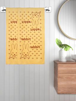 FABINALIV - Mustard Cartoon 300 Gsm Cotton Kids Bath Towels (Pack of 2)