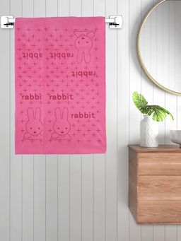 FABINALIV - Pink Cartoon 300 Gsm Cotton Kids Bath Towels (Pack of 2)