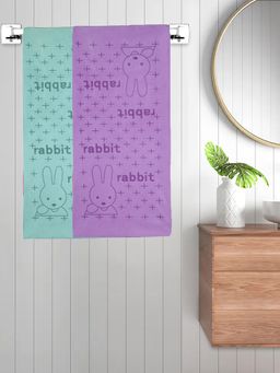 FABINALIV - Multicolor Cartoon 300 Gsm Cotton Kids Bath Towels (Pack of 2)
