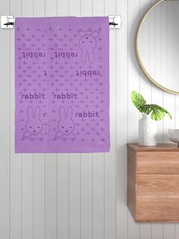 FABINALIV - Purple Cartoon 300 Gsm Cotton Kids Bath Towels (Pack of 2)