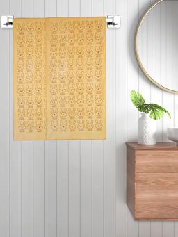 FABINALIV - Mustard Cartoon 300 Gsm Cotton Kids Bath Towels (Pack of 2)