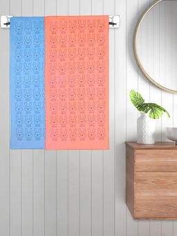 FABINALIV - Multicolor Cartoon 300 Gsm Cotton Kids Bath Towels (Pack of 2)