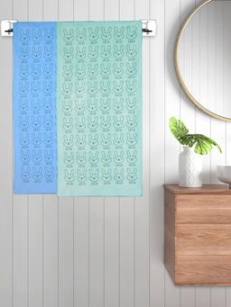 FABINALIV - Multicolor Cartoon 300 Gsm Cotton Kids Bath Towels (Pack of 2)