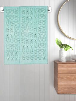 FABINALIV - Green Cartoon 300 Gsm Cotton Kids Bath Towels (Pack of 2)