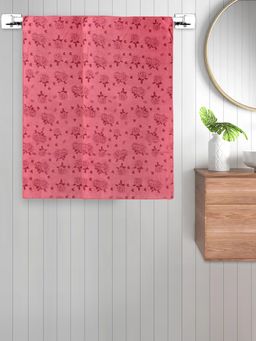 FABINALIV - Red Floral 300 Gsm Cotton Kids Bath Towels (Pack of 2)