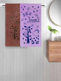 FABINALIV - Multicolor Cartoon 300 Gsm Cotton Kids Bath Towels (Pack of 2)