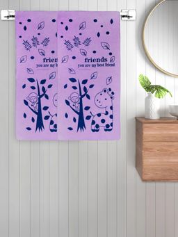 FABINALIV - Purple Cartoon 300 Gsm Cotton Kids Bath Towels (Pack of 2)