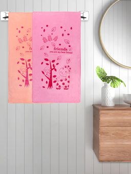 FABINALIV - Multicolor Cartoon 300 Gsm Cotton Kids Bath Towels (Pack of 2)