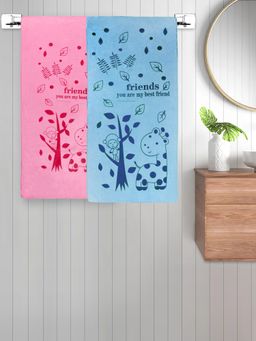 FABINALIV - Multicolor Cartoon 300 Gsm Cotton Kids Bath Towels (Pack of 2)