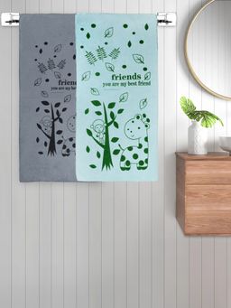FABINALIV - Multicolor Cartoon 300 Gsm Cotton Kids Bath Towels (Pack of 2)