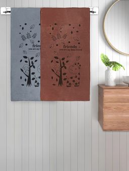 FABINALIV - Multicolor Cartoon 300 Gsm Cotton Kids Bath Towels (Pack of 2)