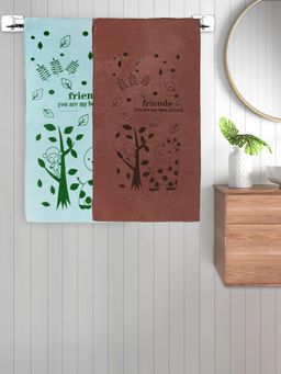 FABINALIV - Multicolor Cartoon 300 Gsm Cotton Kids Bath Towels (Pack of 2)