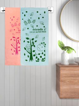 FABINALIV - Multicolor Cartoon 300 Gsm Cotton Kids Bath Towels (Pack of 2)