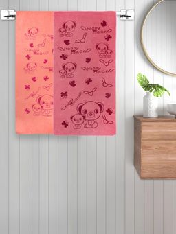 FABINALIV - Multicolor Cartoon 300 Gsm Cotton Kids Bath Towels (Pack of 2)