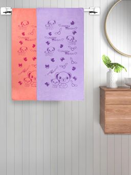 FABINALIV - Multicolor Cartoon 300 Gsm Cotton Kids Bath Towels (Pack of 2)