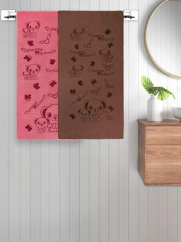 FABINALIV - Multicolor Cartoon 300 Gsm Cotton Kids Bath Towels (Pack of 2)
