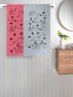 FABINALIV - Multicolor Cartoon 300 Gsm Cotton Kids Bath Towels (Pack of 2)